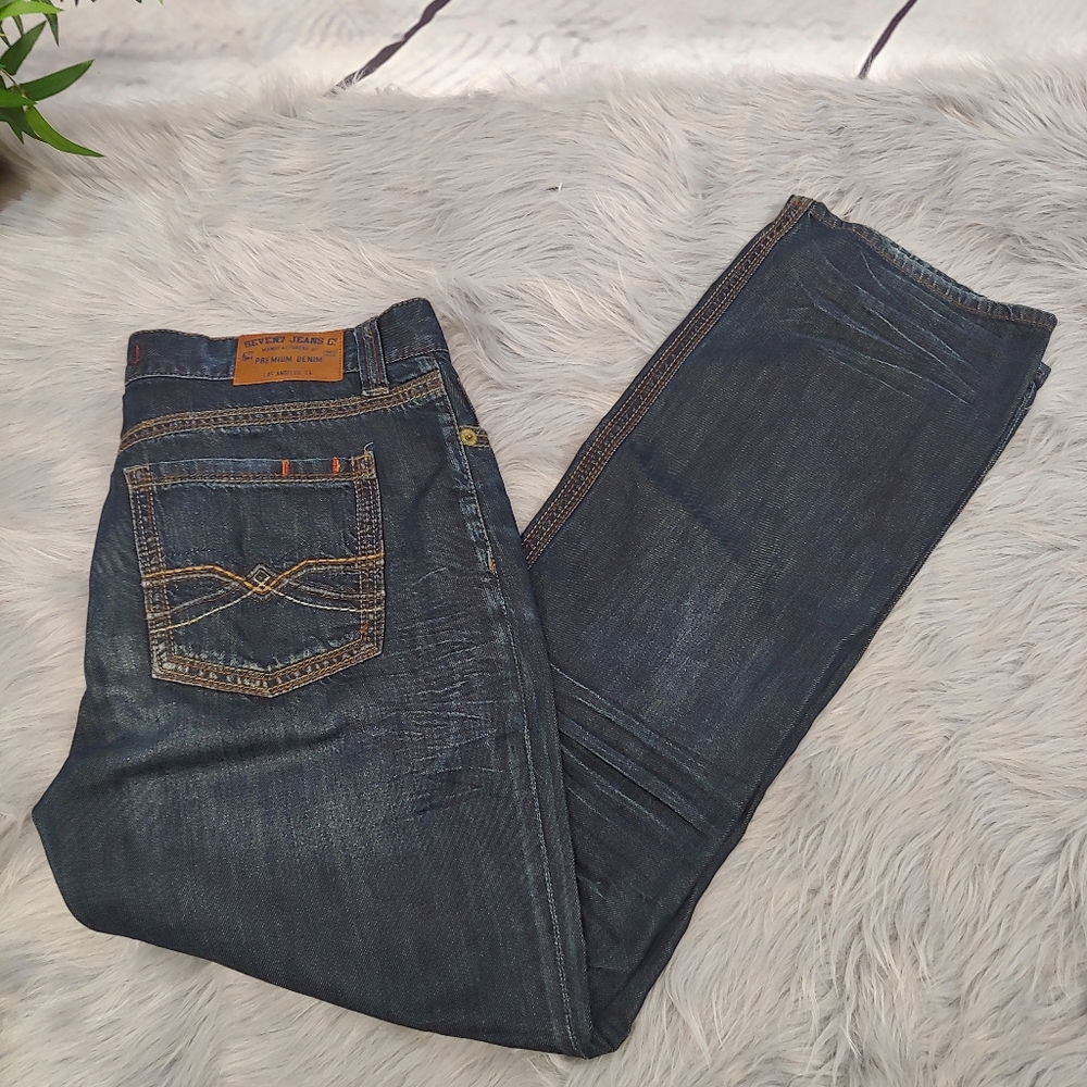 Men's Seven7 Dark Blue Jeans Straight Fit.…